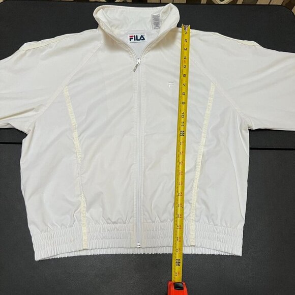 Vintage 90s FILA White Track Jacket Men’s L Women’s XL Cropped Windbreaker - Picture 4 of 7